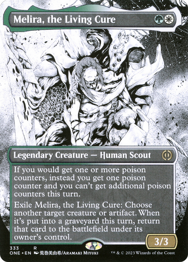 Melira, the Living Cure (Borderless) (ONE-333) - Phyrexia: All Will Be One: (Showcase) Foil