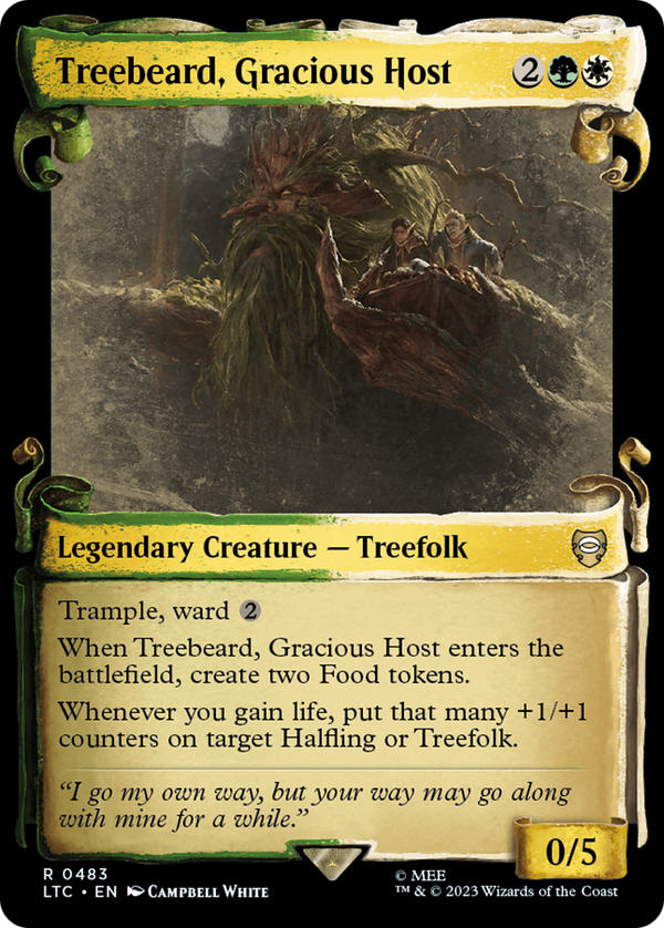 Treebeard, Gracious Host (Showcase Scrolls) (LTC-483) - Tales of Middle-earth Commander: (Showcase) Foil