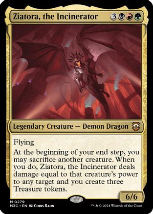 Ziatora, the Incinerator (Ripple Foil) (M3C-279) - Modern Horizons 3 Commander Foil