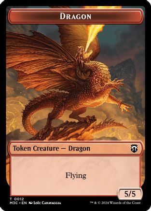 Dragon // Treasure Double-Sided Token (M3C-12 // 34) - Modern Horizons 3 Commander