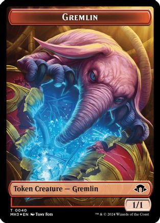 Gremlin (Ripple Foil) // Copy Double-Sided Token (MH3-23 // 1) - Modern Horizons 3 Foil