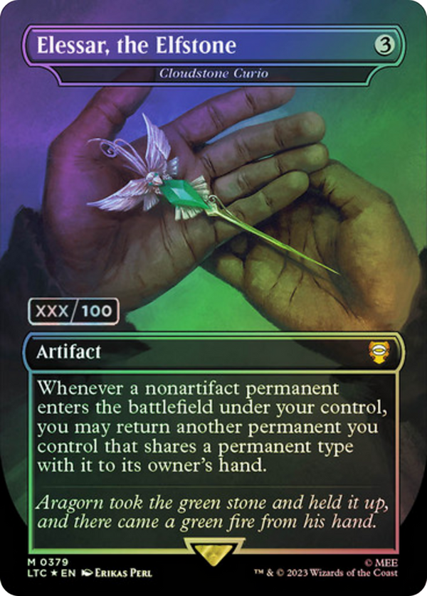 Elessar, the Elfstone - Cloudstone Curio (Serial Numbered) (LTC-379) - Tales of Middle-earth Commander / Elessar, the Elfstone (Borderless) Foil
