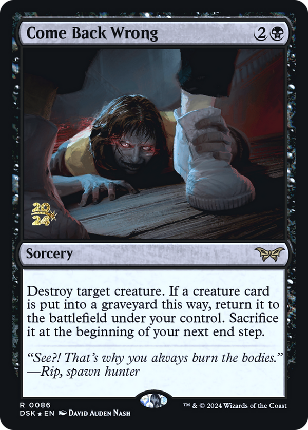 Come Back Wrong (0086) (PRE-086) - Duskmourn: House of Horror Promos Foil