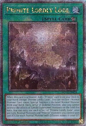 Primite Lordly Lode (Quarter Century Secret Rare) (ROTA-EN058) - Rage of the Abyss 1st Edition