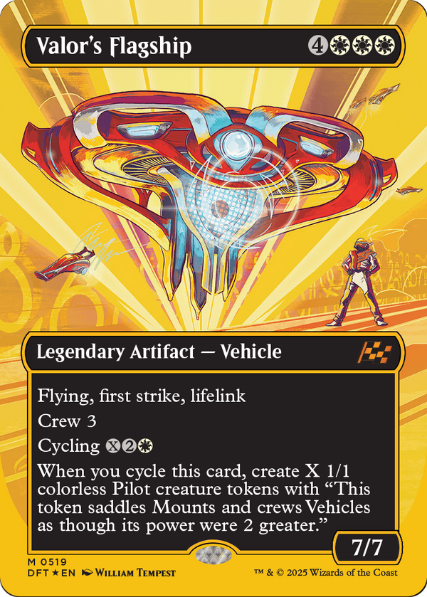 Valor's Flagship (Borderless) (First-Place Foil) (DFT-519) - Aetherdrift Foil