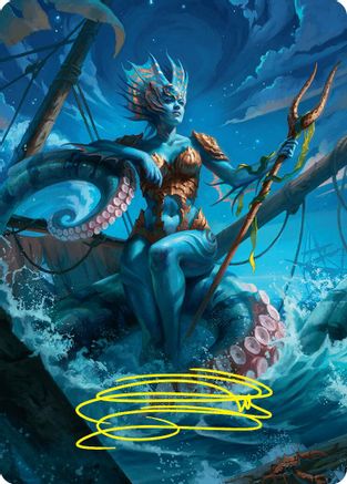 Kiora, the Rising Tide Art Card (30/54) (Gold-Stamped Signature) (ASFDN-030) - Art Series: Foundations