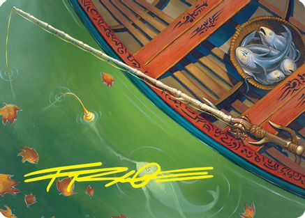 Fishing Pole Art Card (18/54) (Gold-Stamped Signature) (ASFDN-018) - Art Series: Foundations