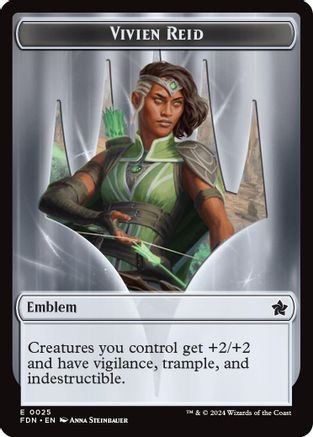 Emblem - Vivien Reid // Elf Warrior Double-Sided Token (FDN-25 // 19) - Foundations