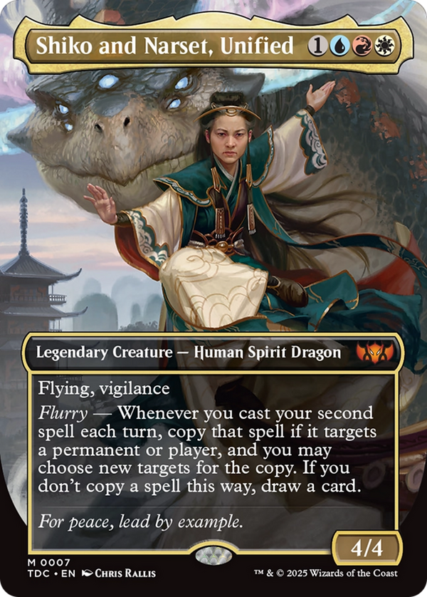 Shiko and Narset, Unified (Borderless) (TDC-007) - Commander: Tarkir: Dragonstorm