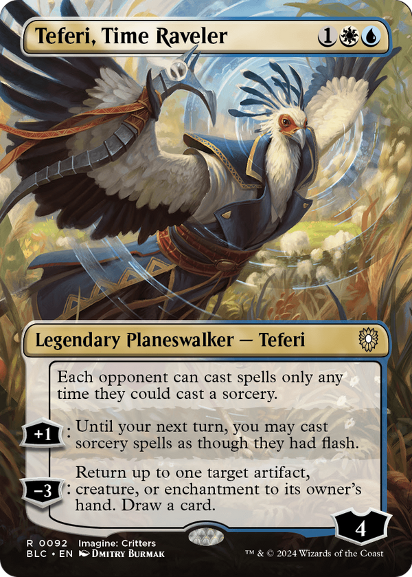 Teferi, Time Raveler (Borderless) (BLC-092) - Bloomburrow Commander Foil