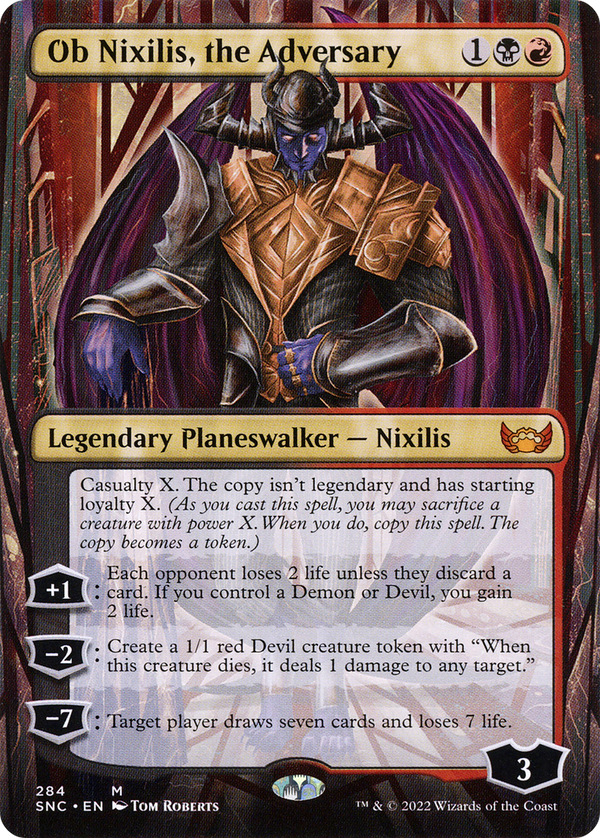 Ob Nixilis, the Adversary (Borderless) (SNC-284) - Streets of New Capenna Foil