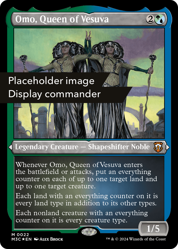 Omo, Queen of Vesuva (Display Commander) (Ripple Foil) - Thick Stock (M3C-149) - Modern Horizons 3 Commander Foil