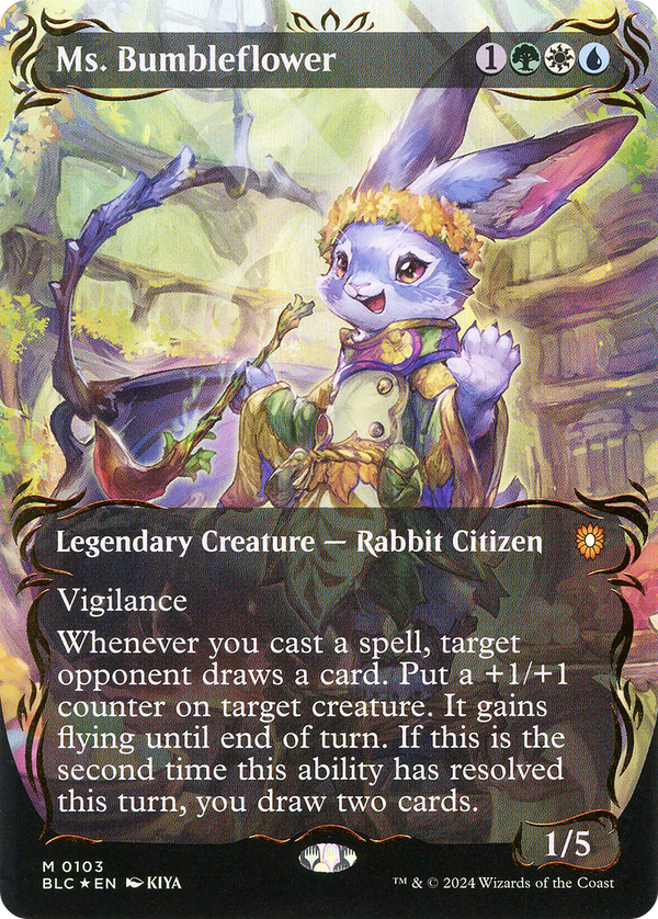 Ms. Bumbleflower (Borderless) (Raised Foil) (BLC-103) - Bloomburrow Commander Foil