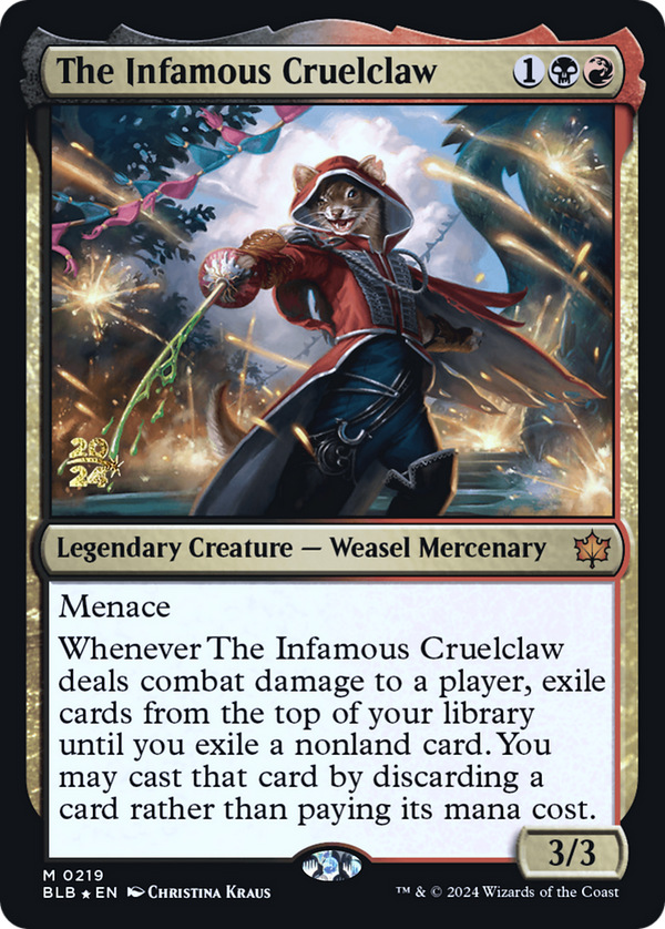 The Infamous Cruelclaw (PRE-219) - Bloomburrow Promos Foil