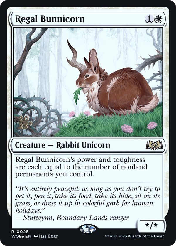 Regal Bunnicorn (PRE-025) - Wilds of Eldraine Promos Foil