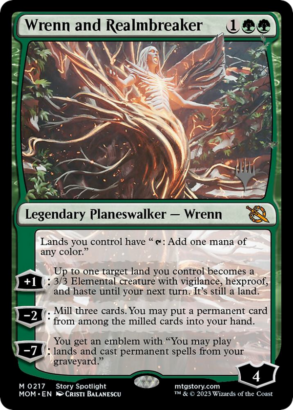 Wrenn and Realmbreaker (PPMOM-217) - March of the Machine Promos Foil