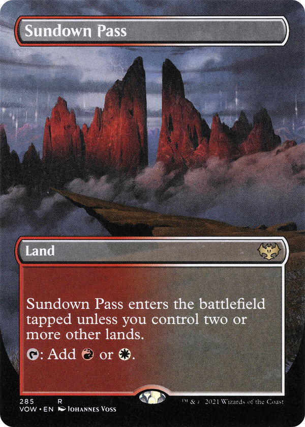 Sundown Pass (Borderless) (VOW-285) - Innistrad: Crimson Vow Foil