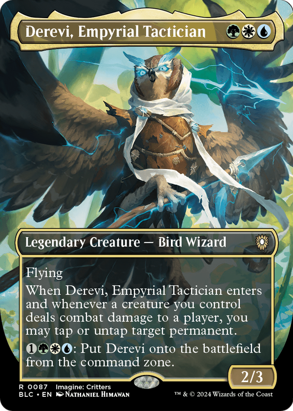 Derevi, Empyrial Tactician (Borderless) (BLC-087) - Bloomburrow Commander Foil