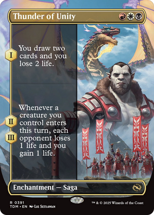 Thunder of Unity (Borderless) (TDM-391) - Tarkir: Dragonstorm: (enchantment)