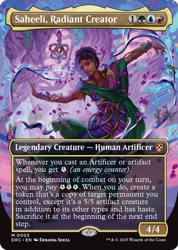Saheeli, Radiant Creator (Borderless) (DRC-003) - Commander: Aetherdrift Foil