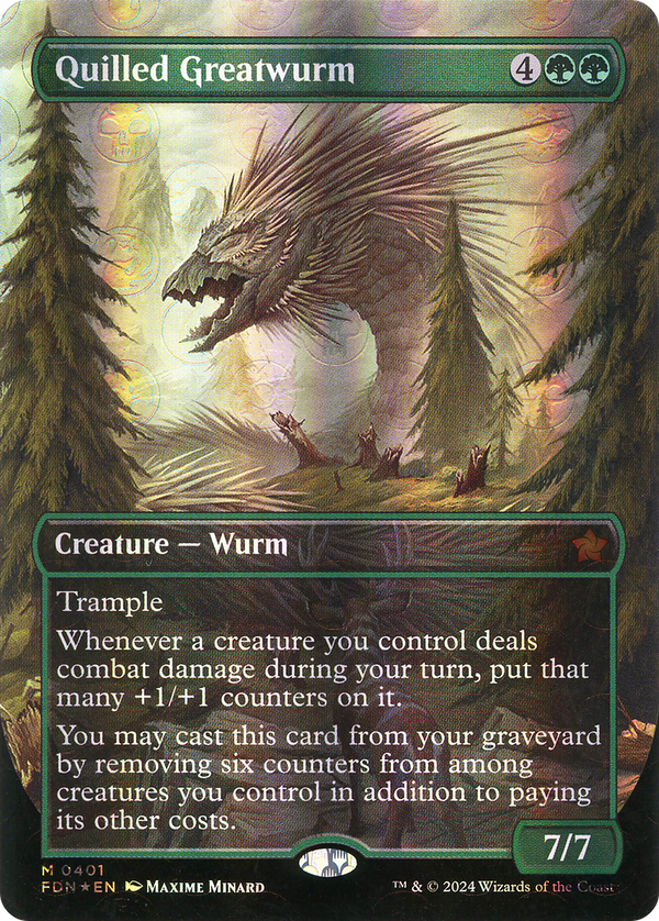 Quilled Greatwurm (Borderless) (Mana Foil) (FDN-401) - Foundations Foil
