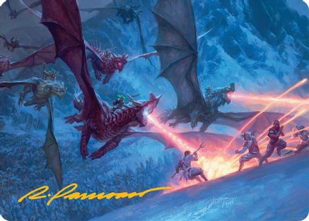 Dragonback Assault Art Card (22/54) (Gold-Stamped Signature) (AATDM-022) - Art Series: Tarkir: Dragonstorm