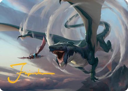 Whirlwing Stormbrood Art Card (27/54) (Gold-Stamped Signature) (AATDM-027) - Art Series: Tarkir: Dragonstorm