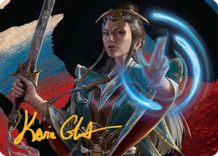 Narset, Jeskai Waymaster Art Card (44/54) (Gold-Stamped Signature) (AATDM-044) - Art Series: Tarkir: Dragonstorm