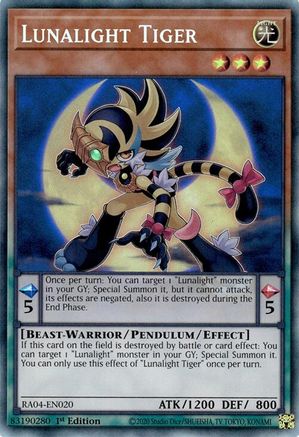 Lunalight Tiger (PCR) (RA04-EN020) - Quarter Century Stampede 1st Edition