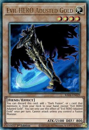 Evil HERO Adusted Gold (PUR) (RA04-EN029) - Quarter Century Stampede 1st Edition