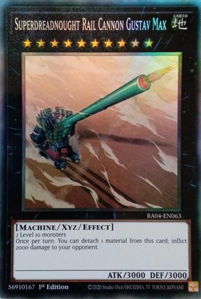 Superdreadnought Rail Cannon Gustav Max (PCR) (RA04-EN063) - Quarter Century Stampede 1st Edition