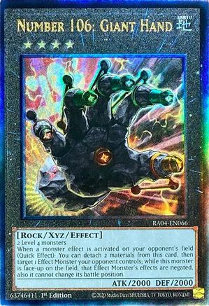 Number 106: Giant Hand (PUR) (RA04-EN066) - Quarter Century Stampede 1st Edition