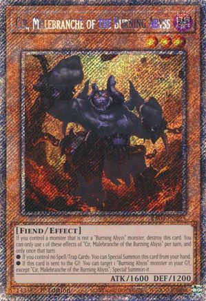 Cir, Malebranche of the Burning Abyss (Platinum Secret Rare) (RA04-EN235) - Quarter Century Stampede 1st Edition