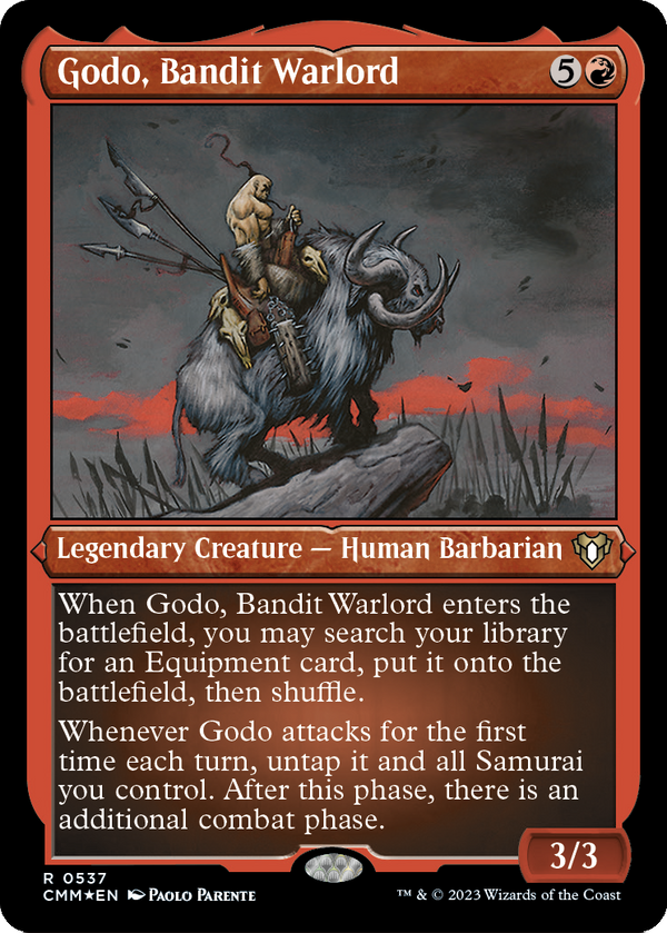 Godo, Bandit Warlord (Foil Etched) (CMM-537) - Commander Masters Foil