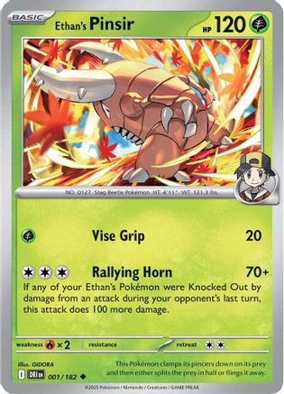 Ethan's Pinsir 001  SV10 Destined Rivals - Uncommon