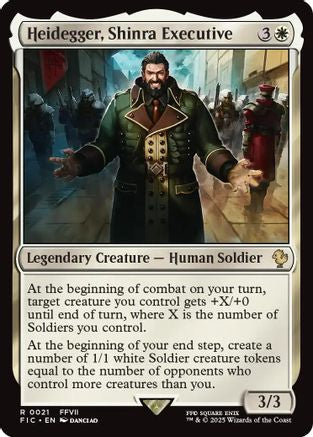 Heidegger, Shinra Executive (Surge Foil) (FIC-021) - Commander: FINAL FANTASY Foil