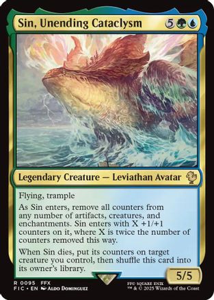 Sin, Unending Cataclysm (Surge Foil) (FIC-095) - Commander: FINAL FANTASY Foil