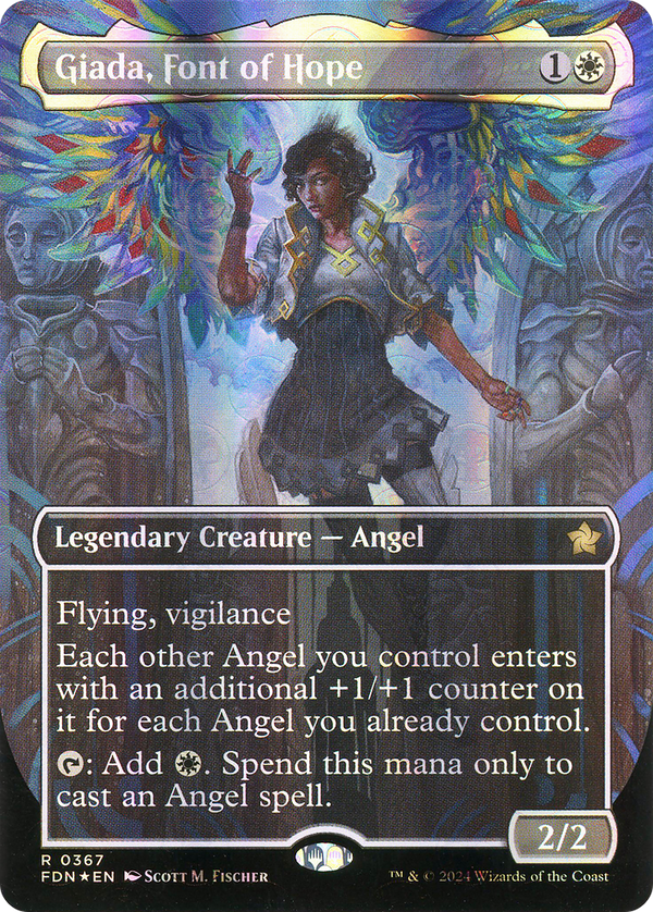 Giada, Font of Hope (Borderless) (Mana Foil) (FDN-367) - Foundations Foil
