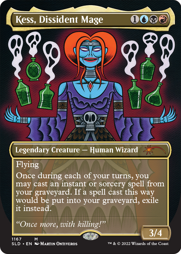 Kess, Dissident Mage (SLD-1167) - Secret Lair Drop (Borderless) Foil