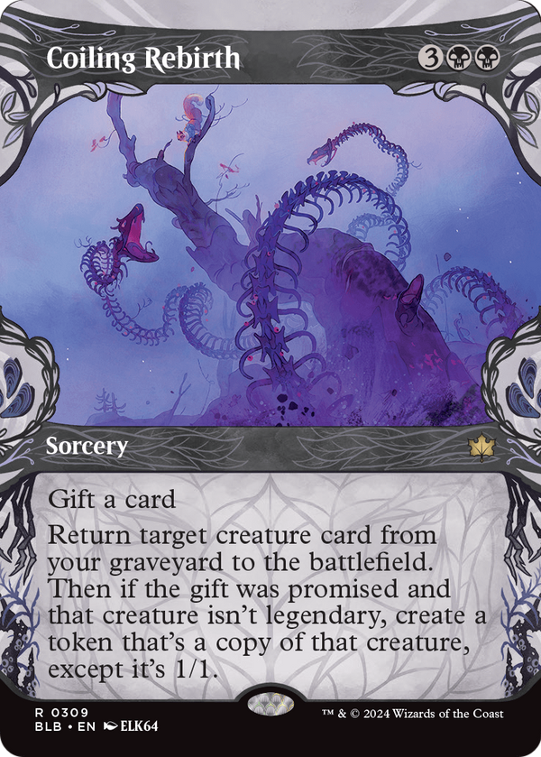 Coiling Rebirth (Showcase) (BLB-309) - Bloomburrow: (Showcase) (Borderless) Foil