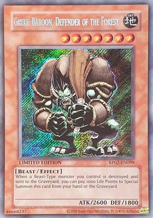 Green Baboon, Defender of the Forest (RP02-EN099) - Retro Pack 2 (2020 Date Reprint) Limited