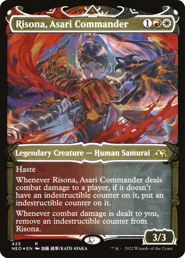 Risona, Asari Commander (Showcase) (Foil Etched) (NEO-425) - Kamigawa: Neon Dynasty: (Showcase) Foil