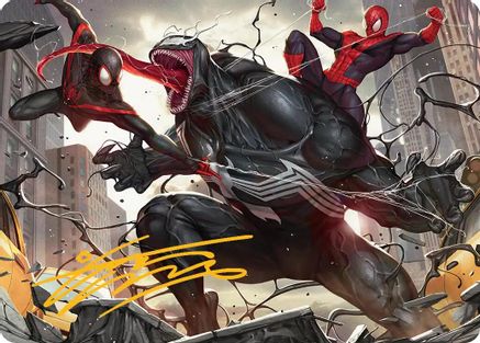Terrific Team-Up Art Card (Gold-Stamped Signature) (AASPM-023) - Art Series: Marvel's Spider-Man
