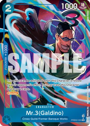 Mr.3(Galdino) - PRB02-009 (Alternate Art) (PRB02-009) - Premium Booster -The Best- Vol. 2 Foil