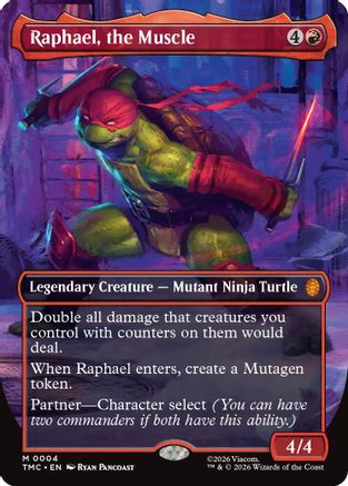 Raphael, the Muscle (0004) (Borderless) (TMC-004) - Commander: Teenage Mutant Ninja Turtles Foil