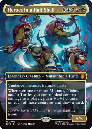 Heroes in a Half Shell (0006) (Borderless) (TMC-006) - Commander: Teenage Mutant Ninja Turtles Foil