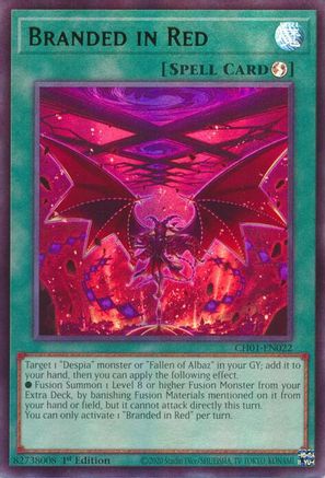 Branded in Red (CH01-EN022) - THE CHRONICLES DECK: The Fallen & The Virtuous (All-Foil Edition) 1st Edition