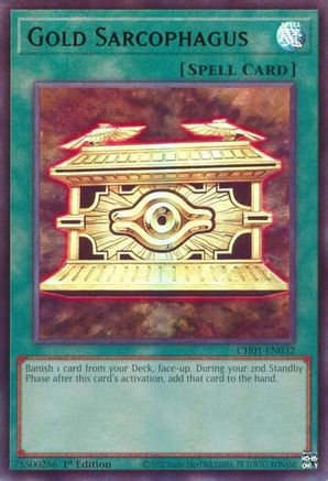 Gold Sarcophagus (CH01-EN032) - THE CHRONICLES DECK: The Fallen & The Virtuous (All-Foil Edition) 1st Edition