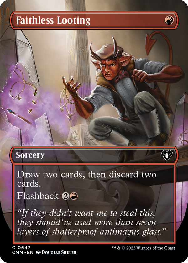 Faithless Looting (Borderless) (CMM-642) - Commander Masters