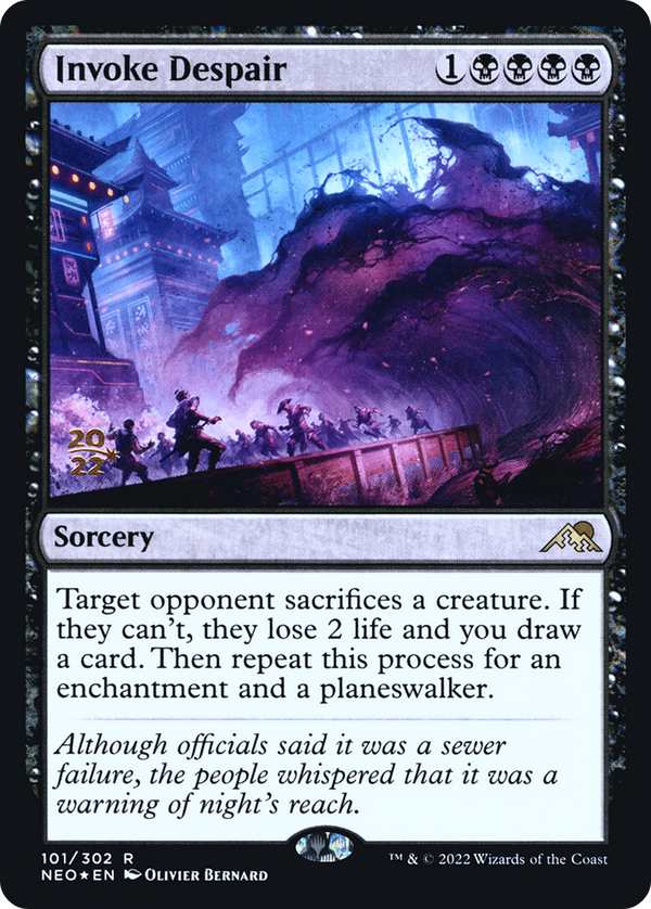 Invoke Despair (PRE-101) - Kamigawa: Neon Dynasty Promos Foil
